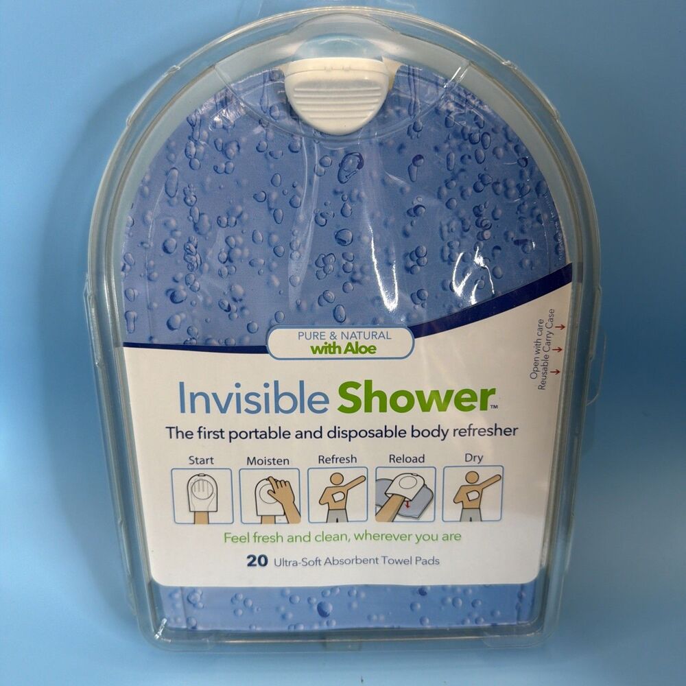 Invisible Shower 20 Towel Pads with Aloe